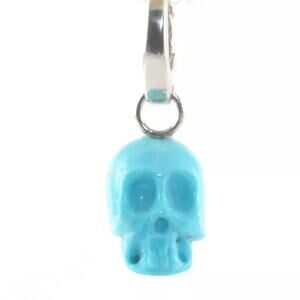 IPPOLITA Turquoise Carved Skull Charm Pendant in Sterling Silver